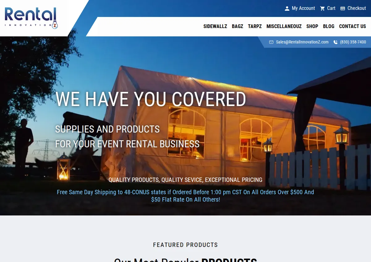 Store homepage