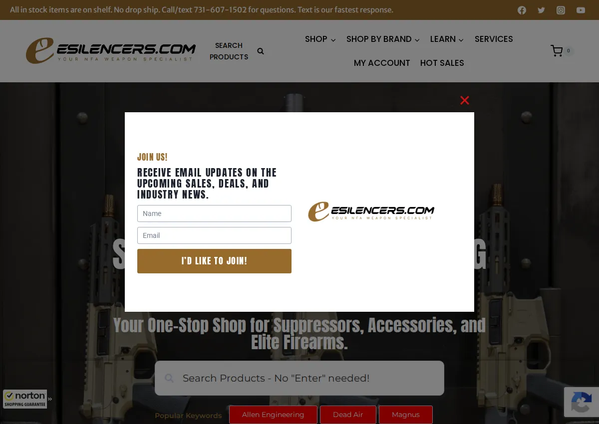 Store homepage