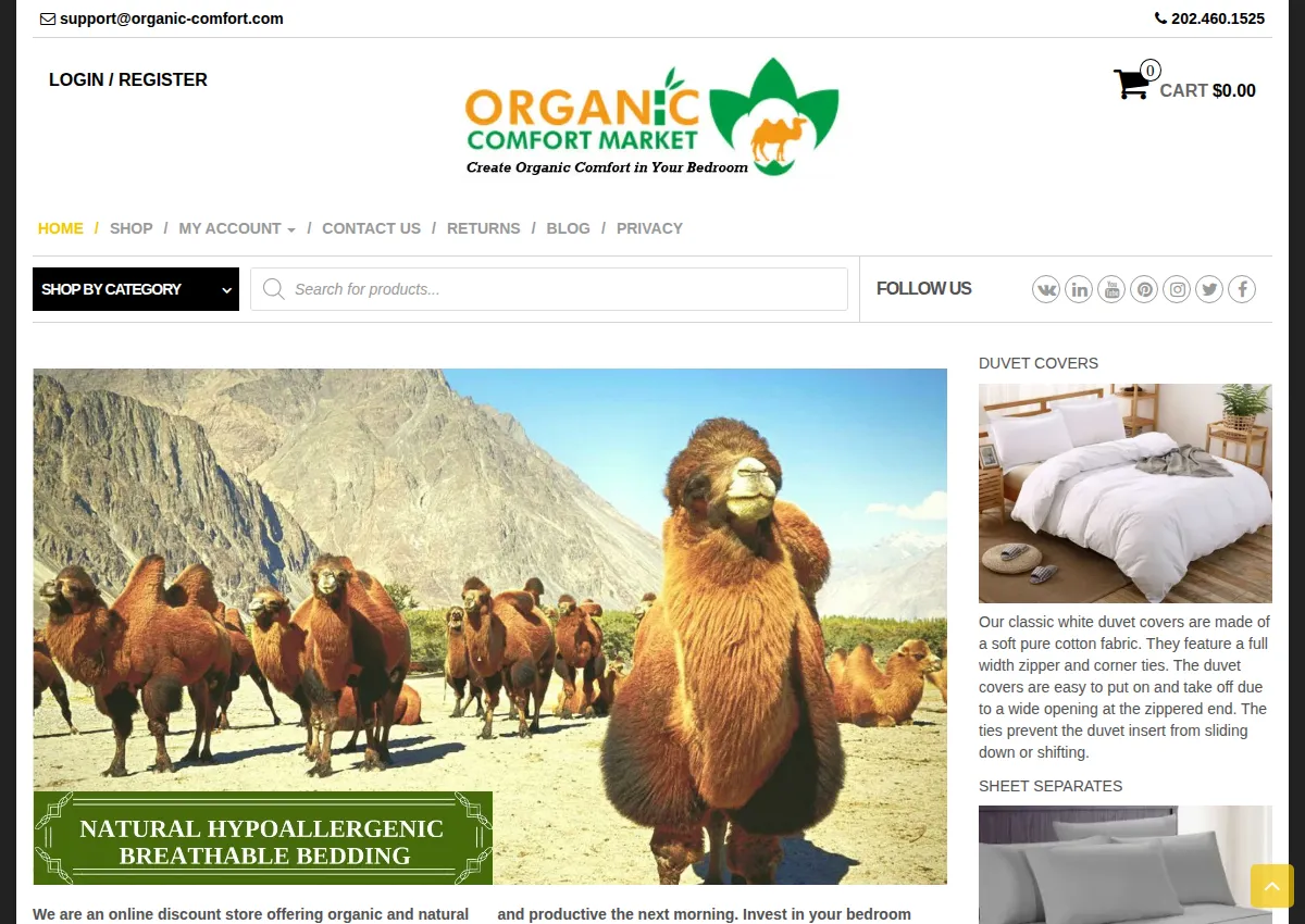Store homepage