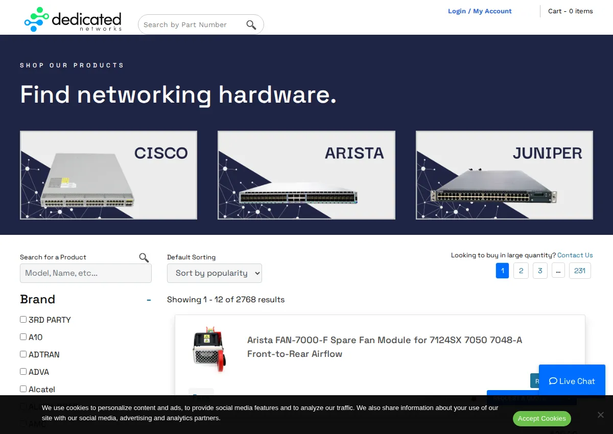 Store homepage