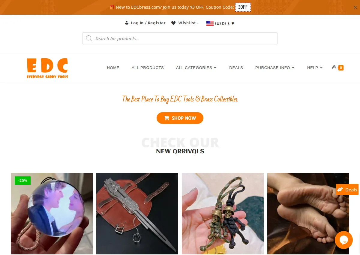 Store homepage