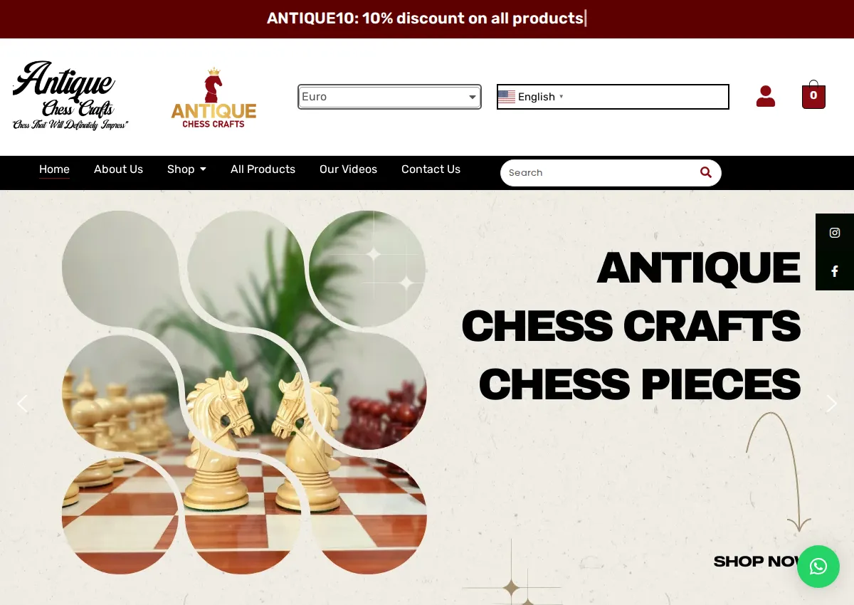 Store homepage