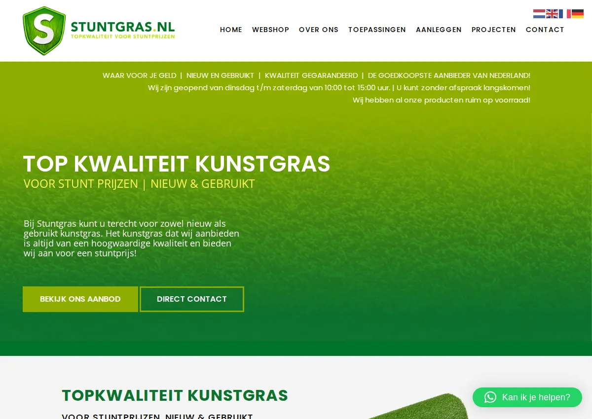 Store homepage