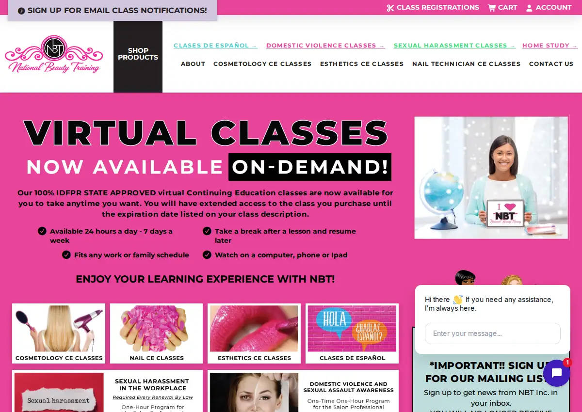 Store homepage