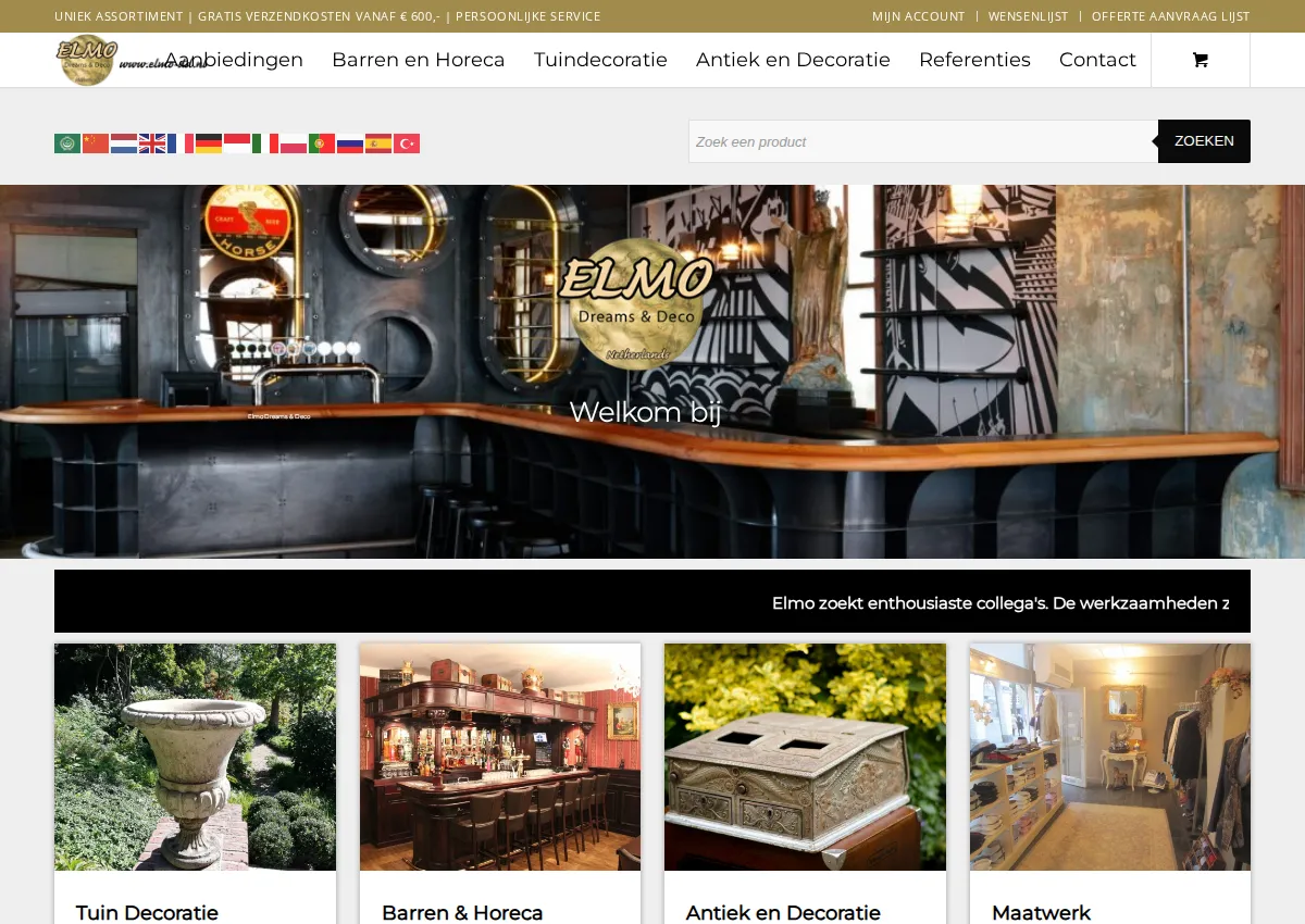 Store homepage