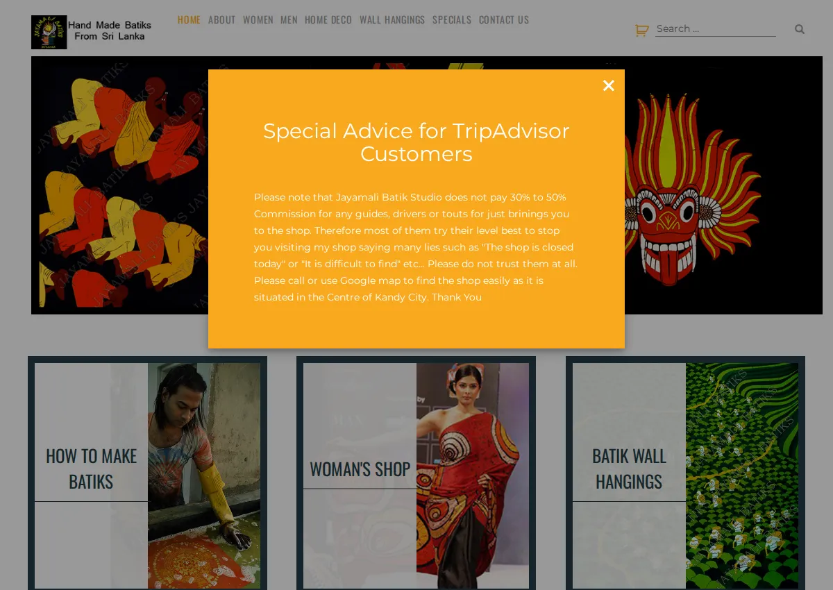 Store homepage