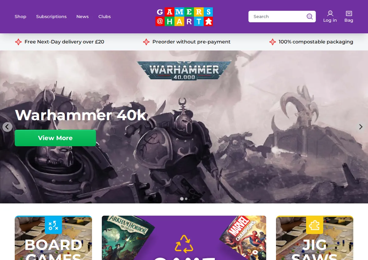 Store homepage