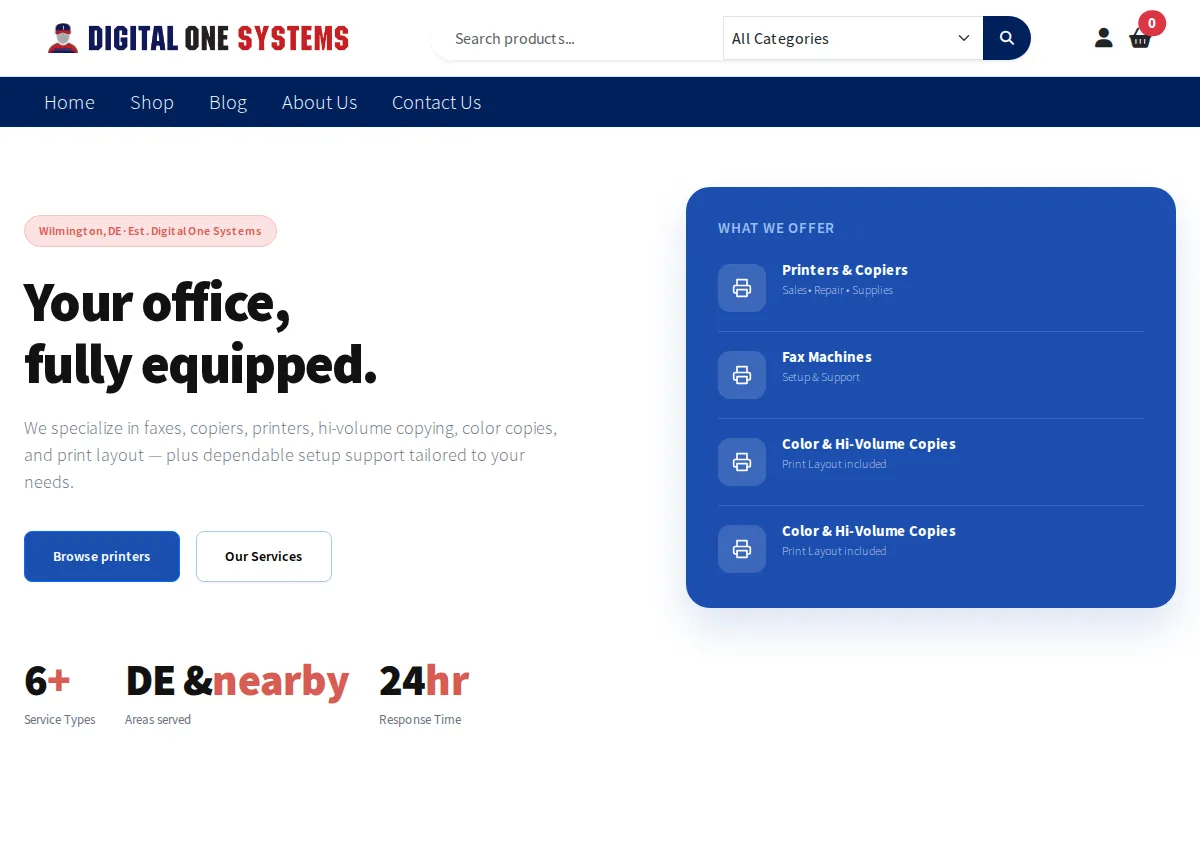 Store homepage