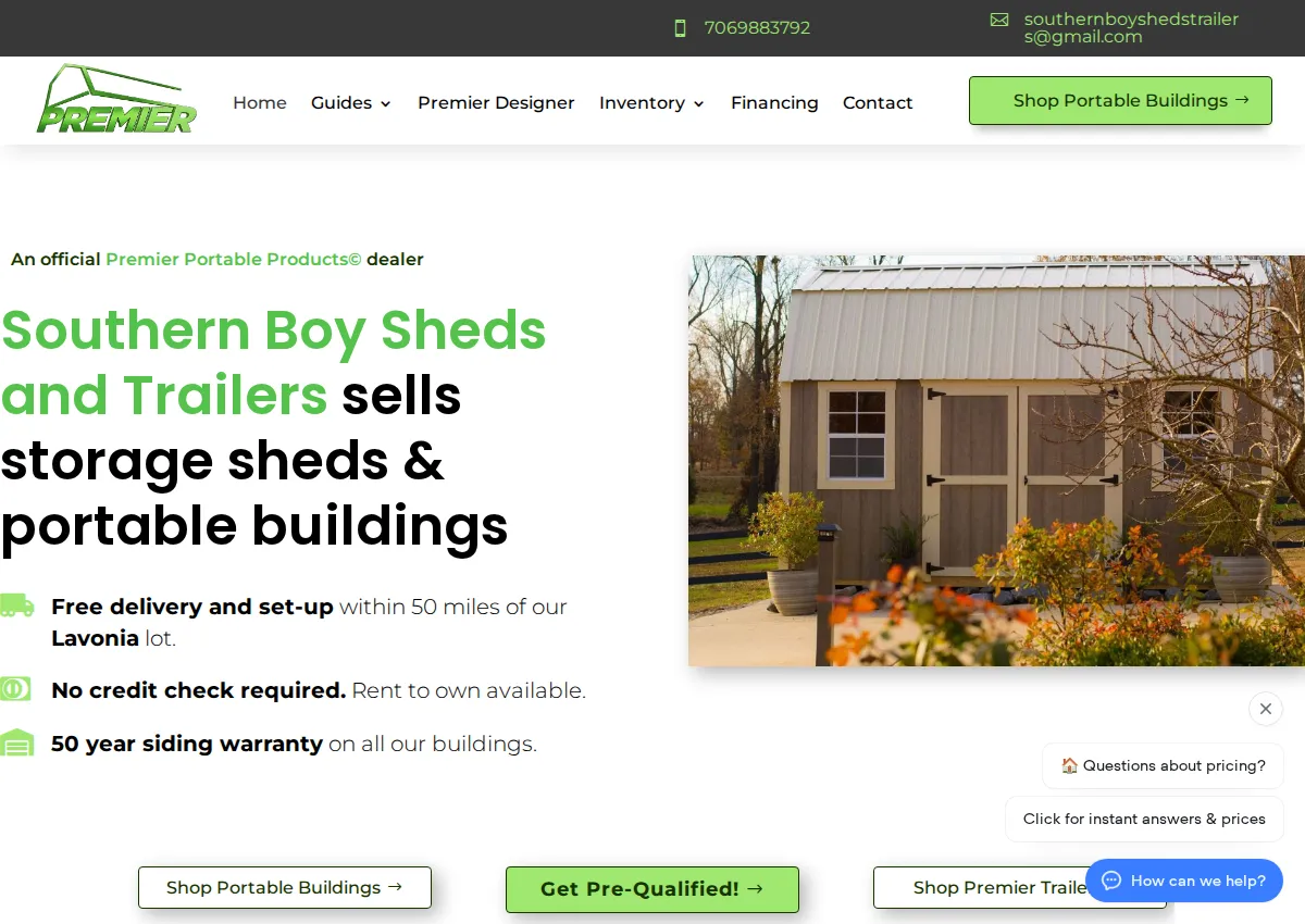 Store homepage