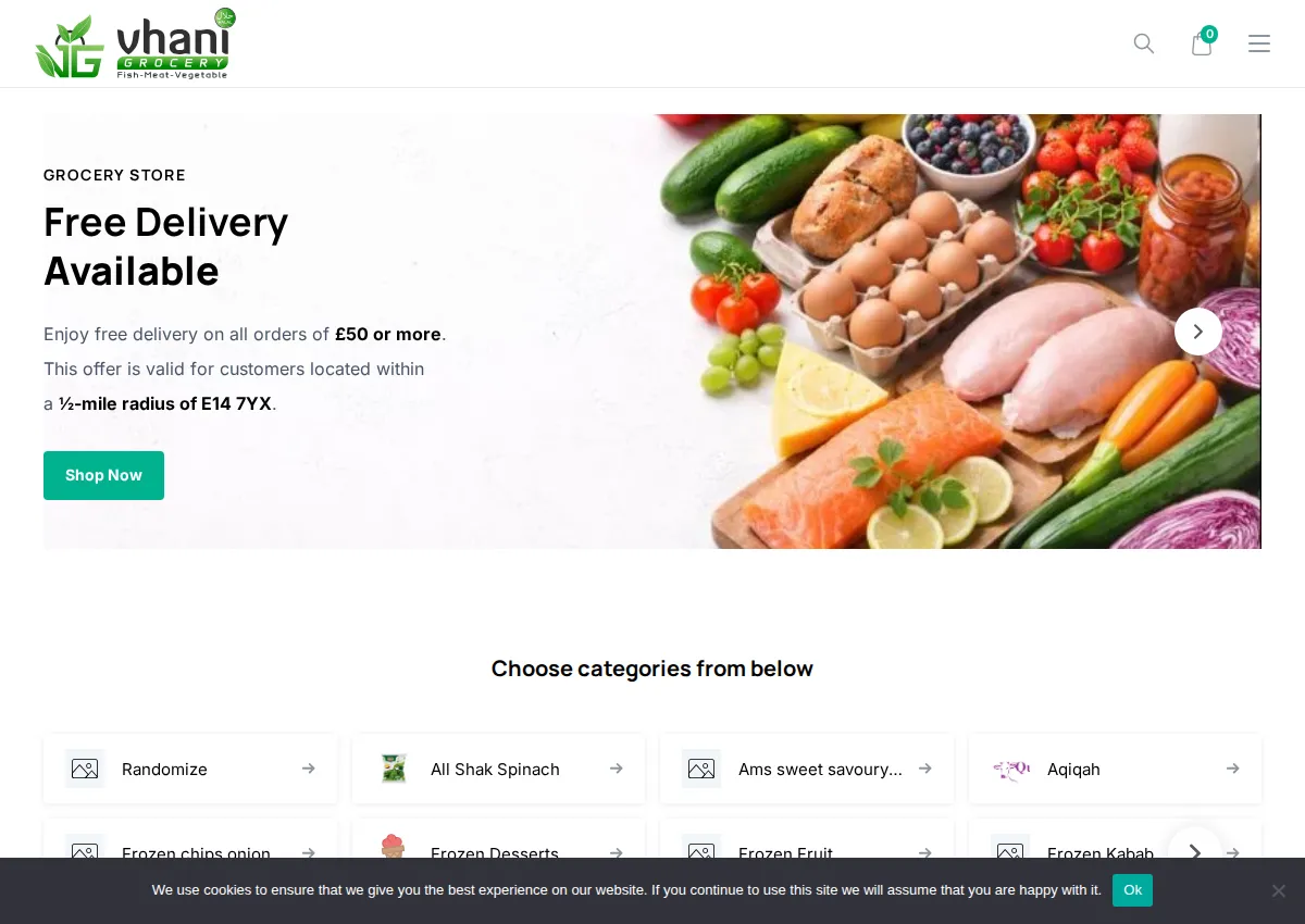 Store homepage