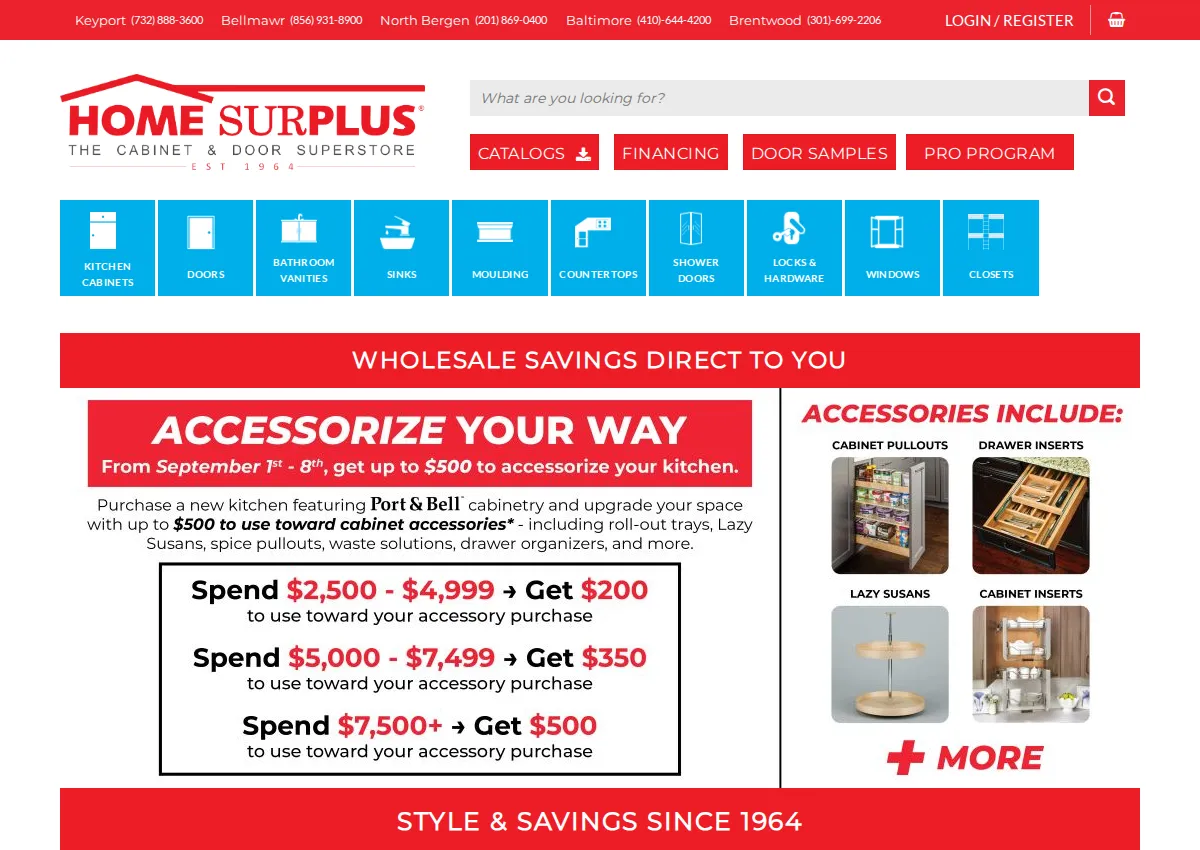 Store homepage