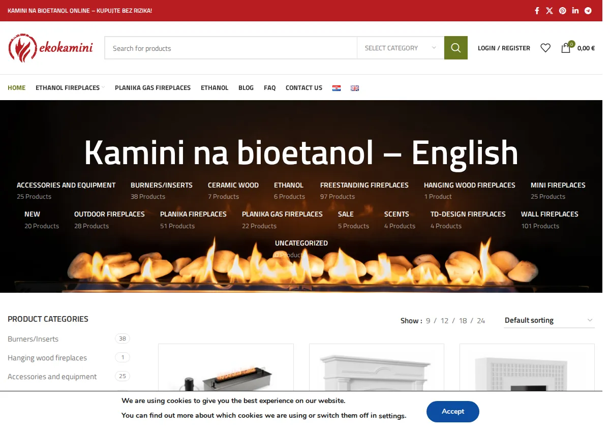 Store homepage