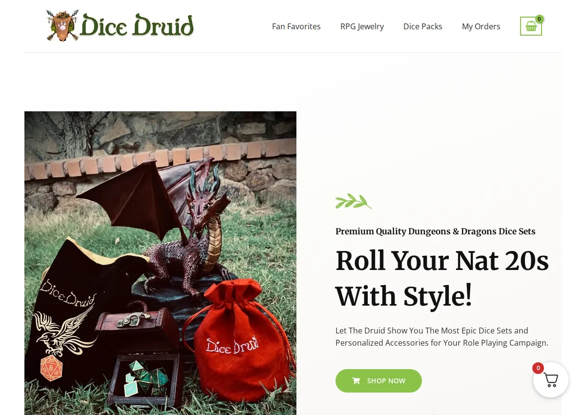Store homepage