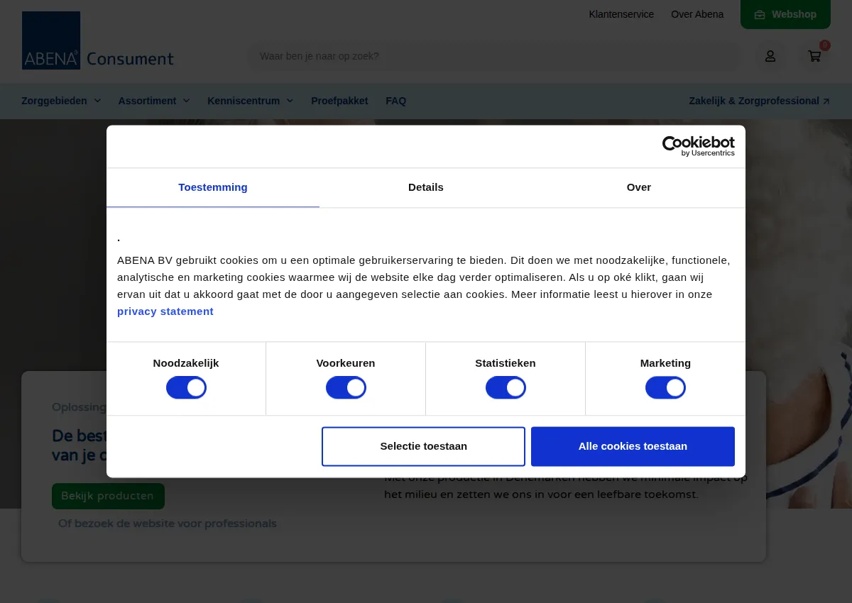 Store homepage