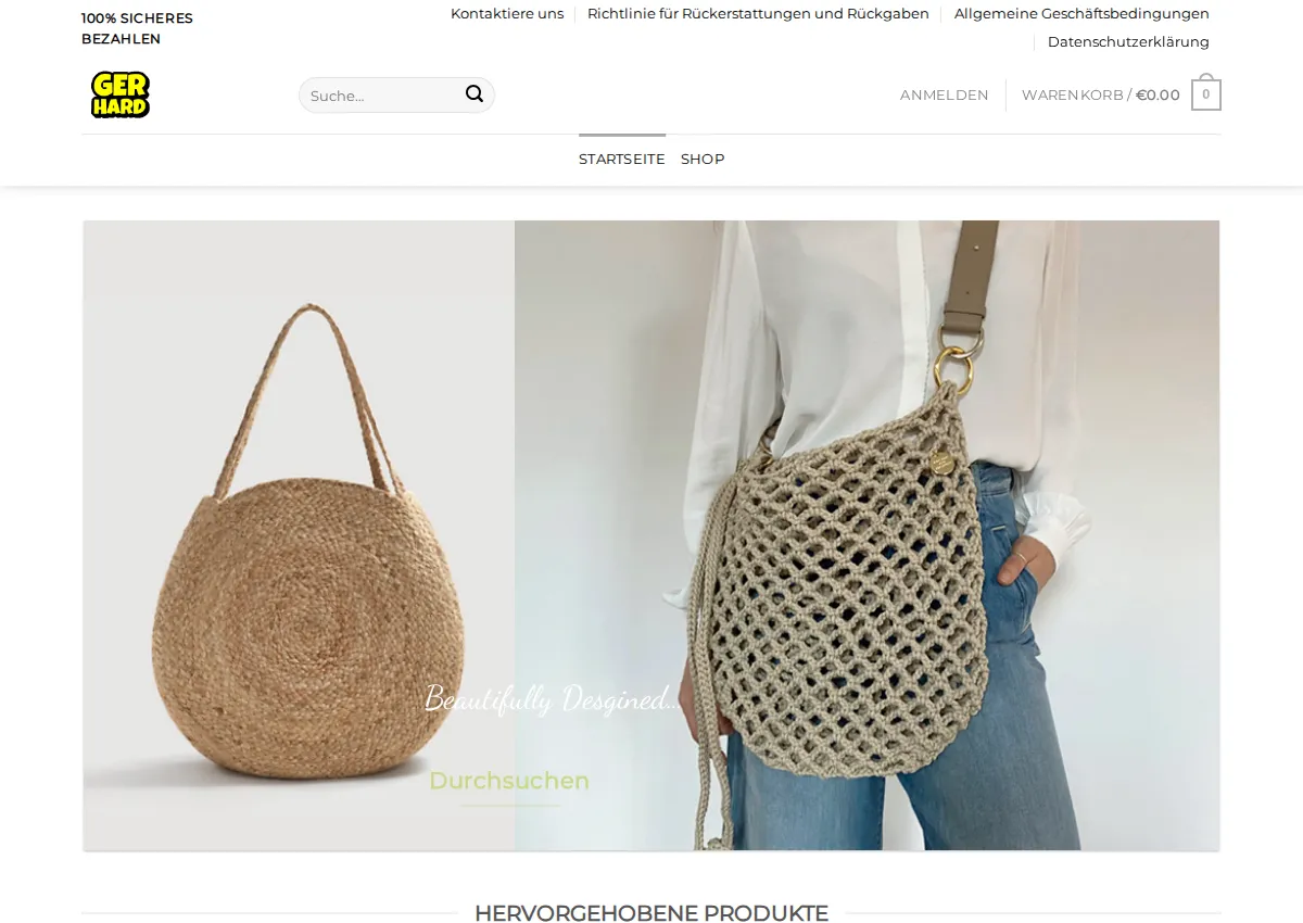 Store homepage