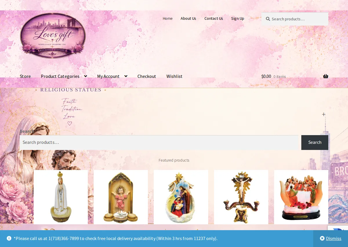 Store homepage