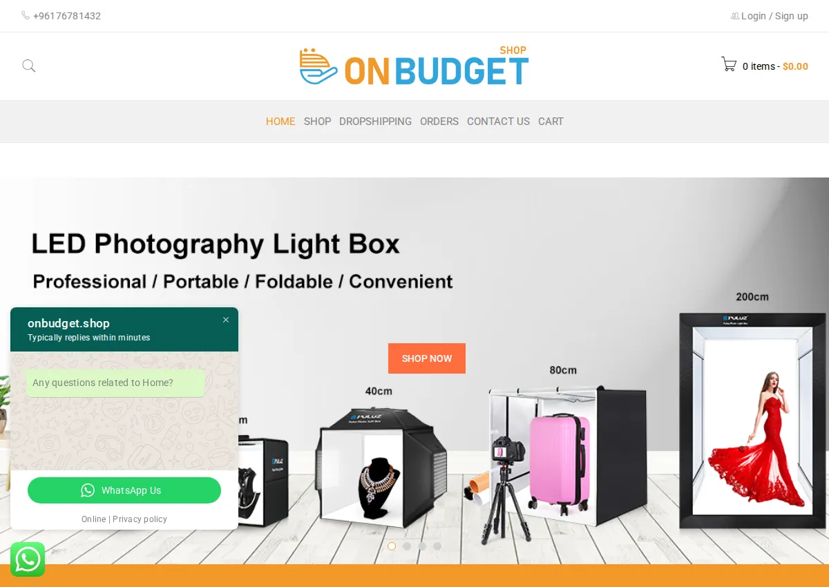 Store homepage