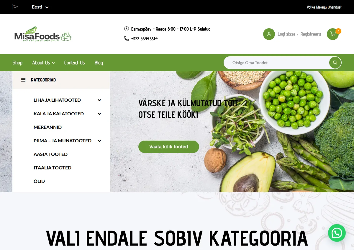 Store homepage
