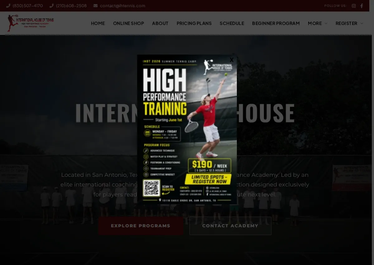 Store homepage