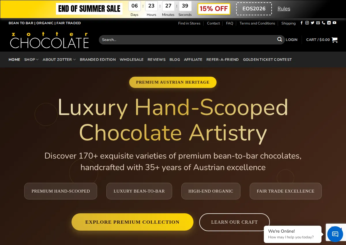 Store homepage