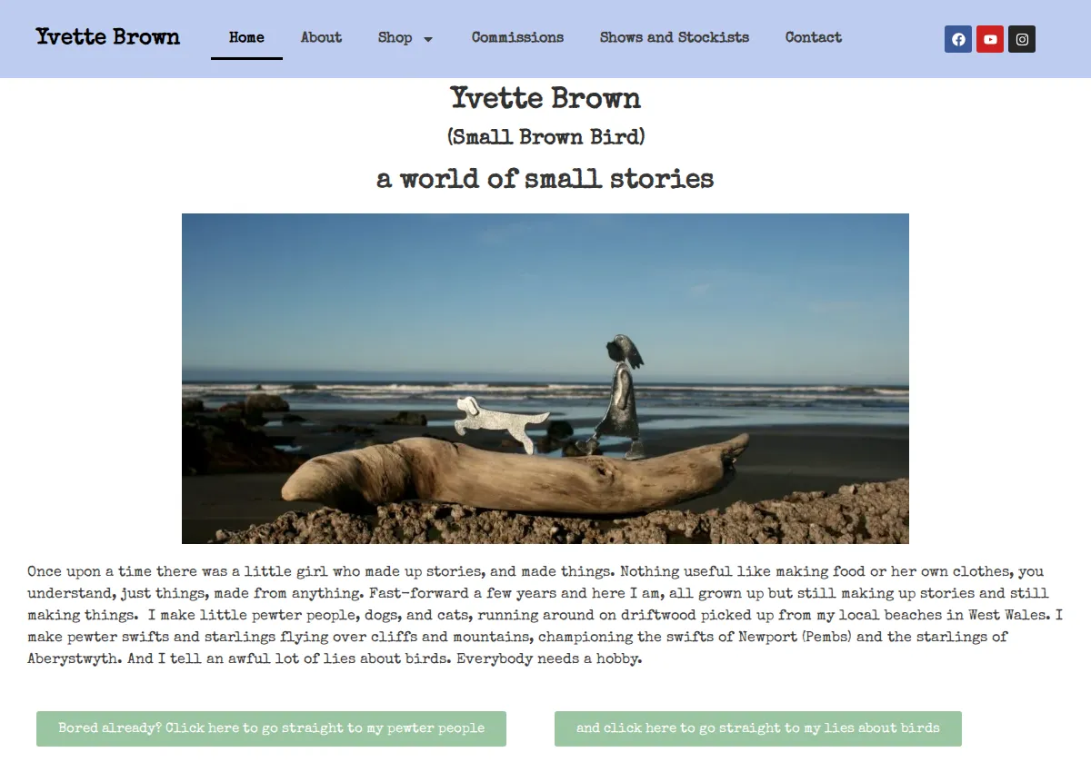 Store homepage