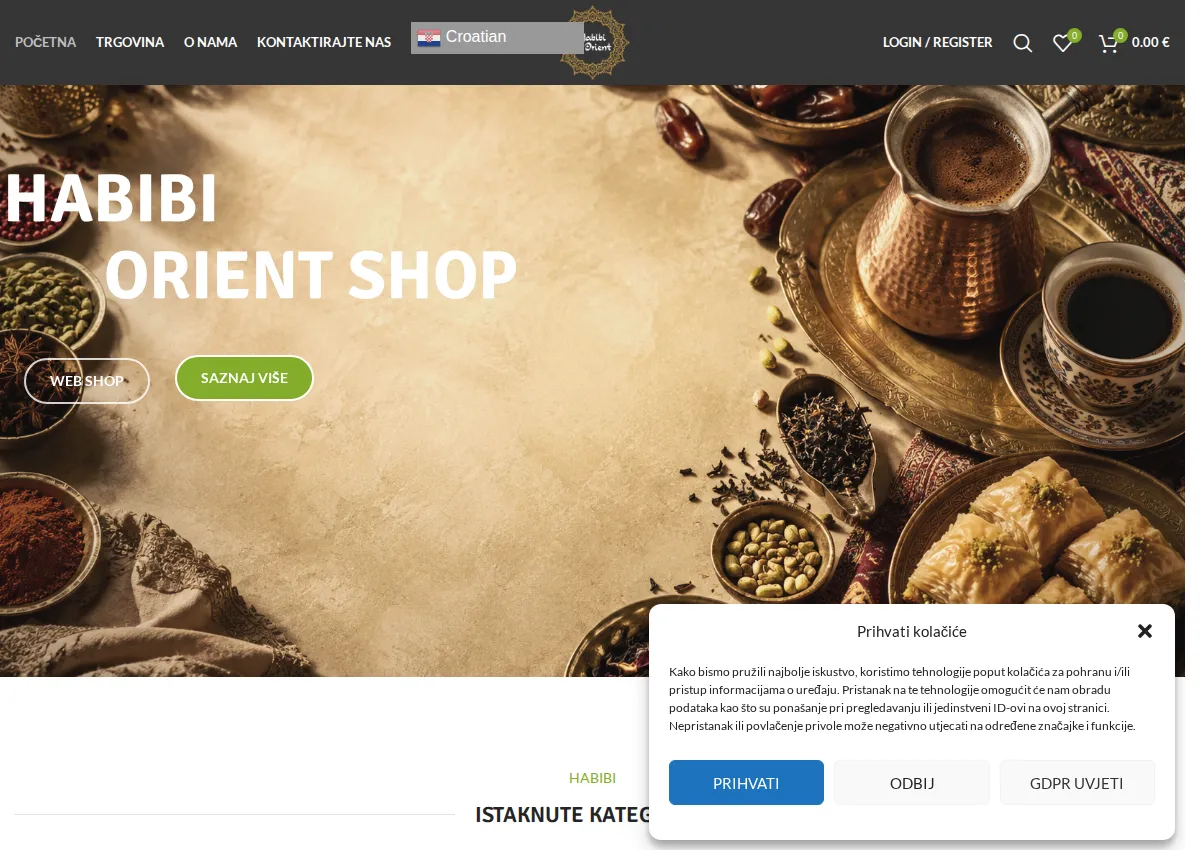Store homepage