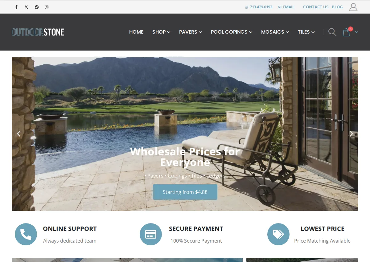 Store homepage