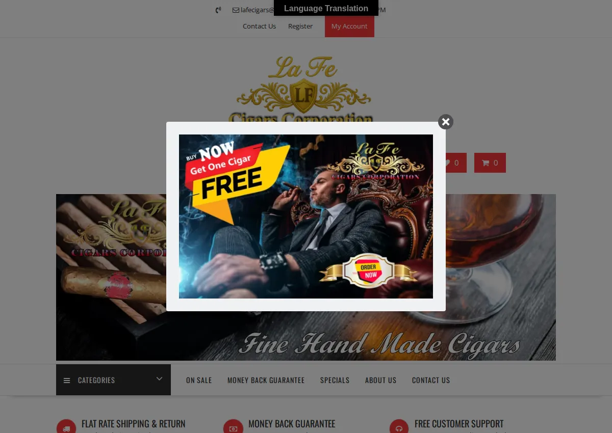 Store homepage
