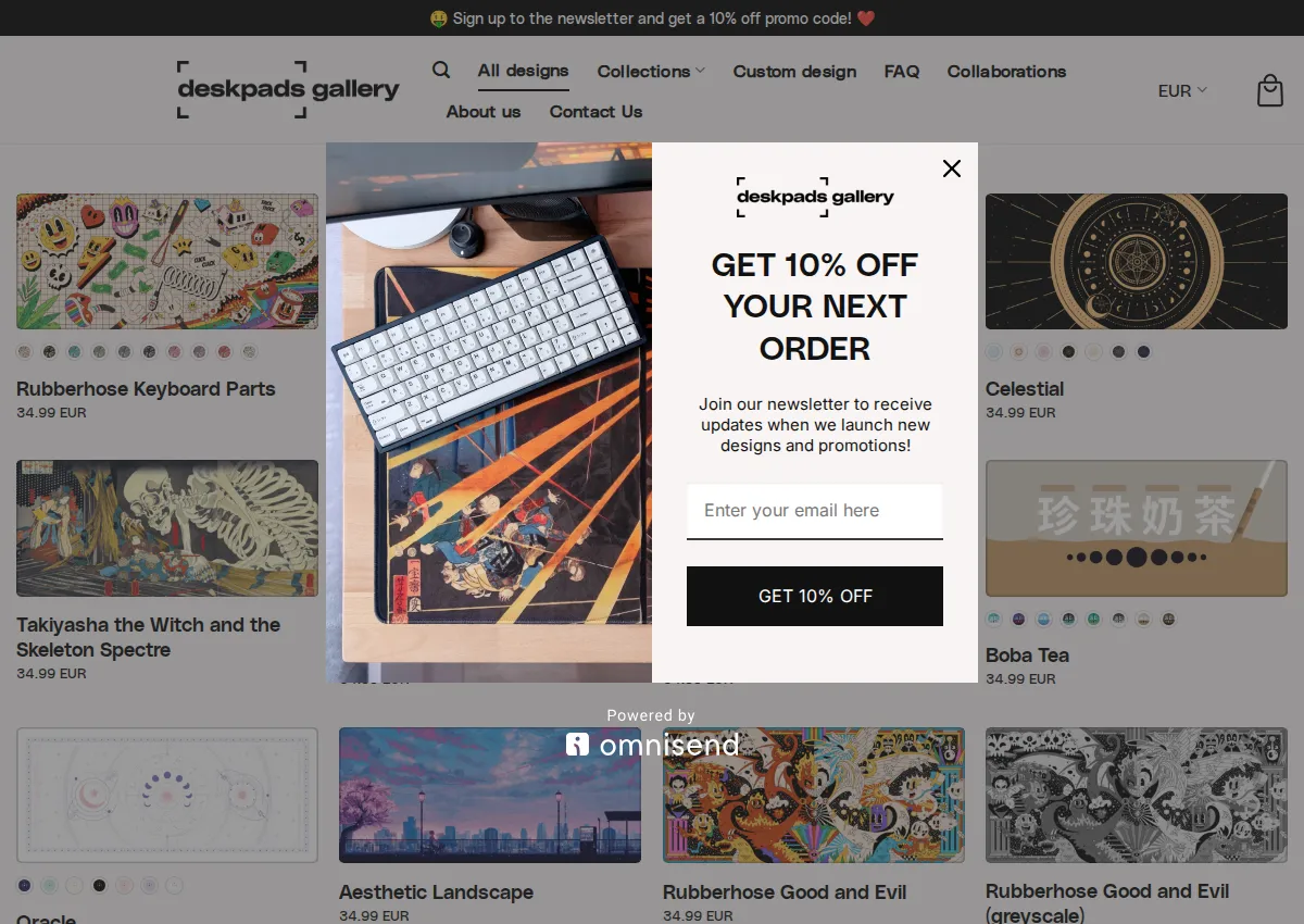 Store homepage