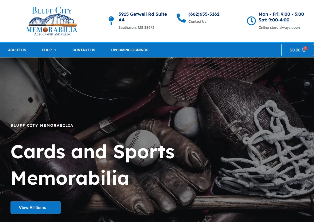 Store homepage