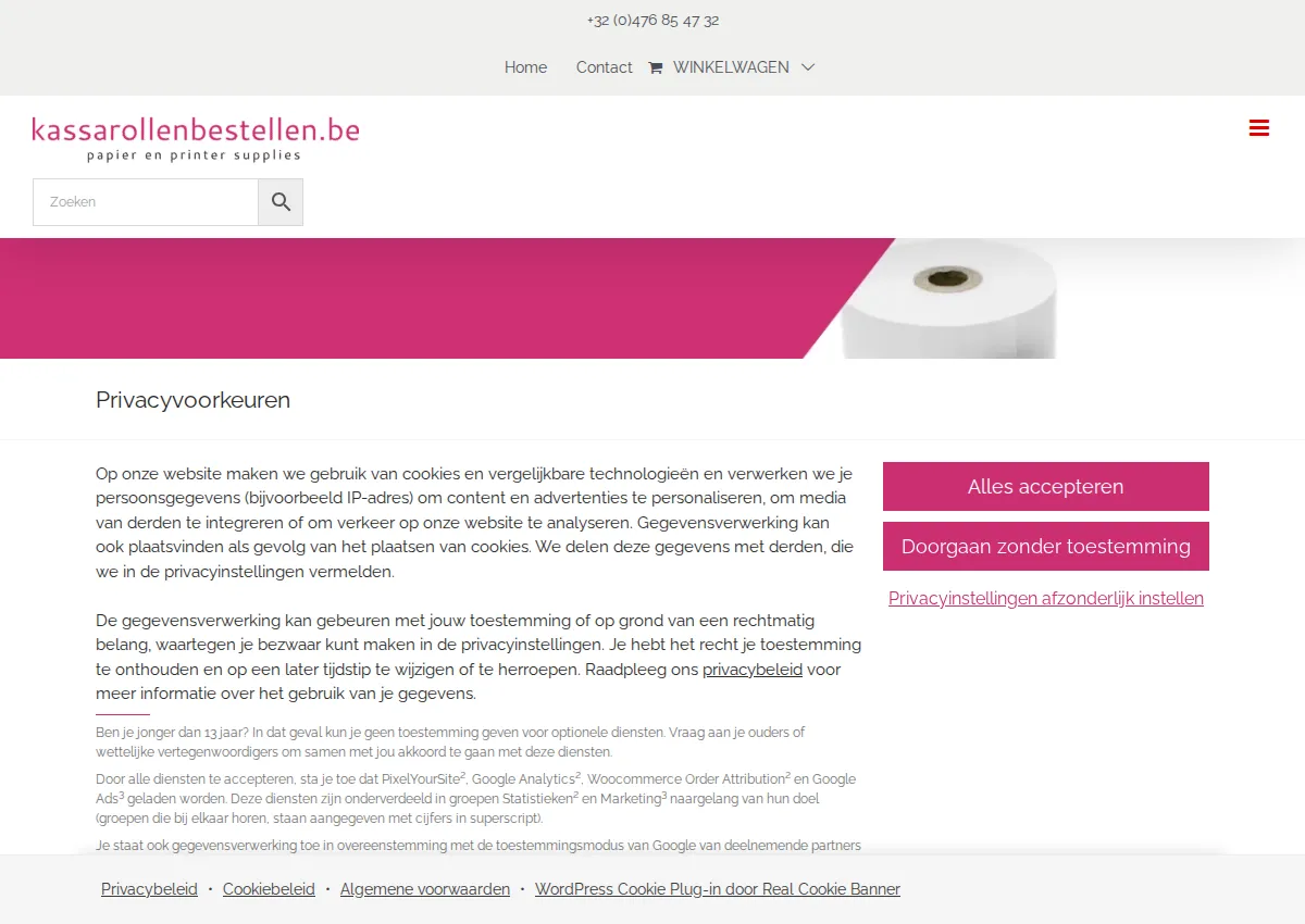 Store homepage