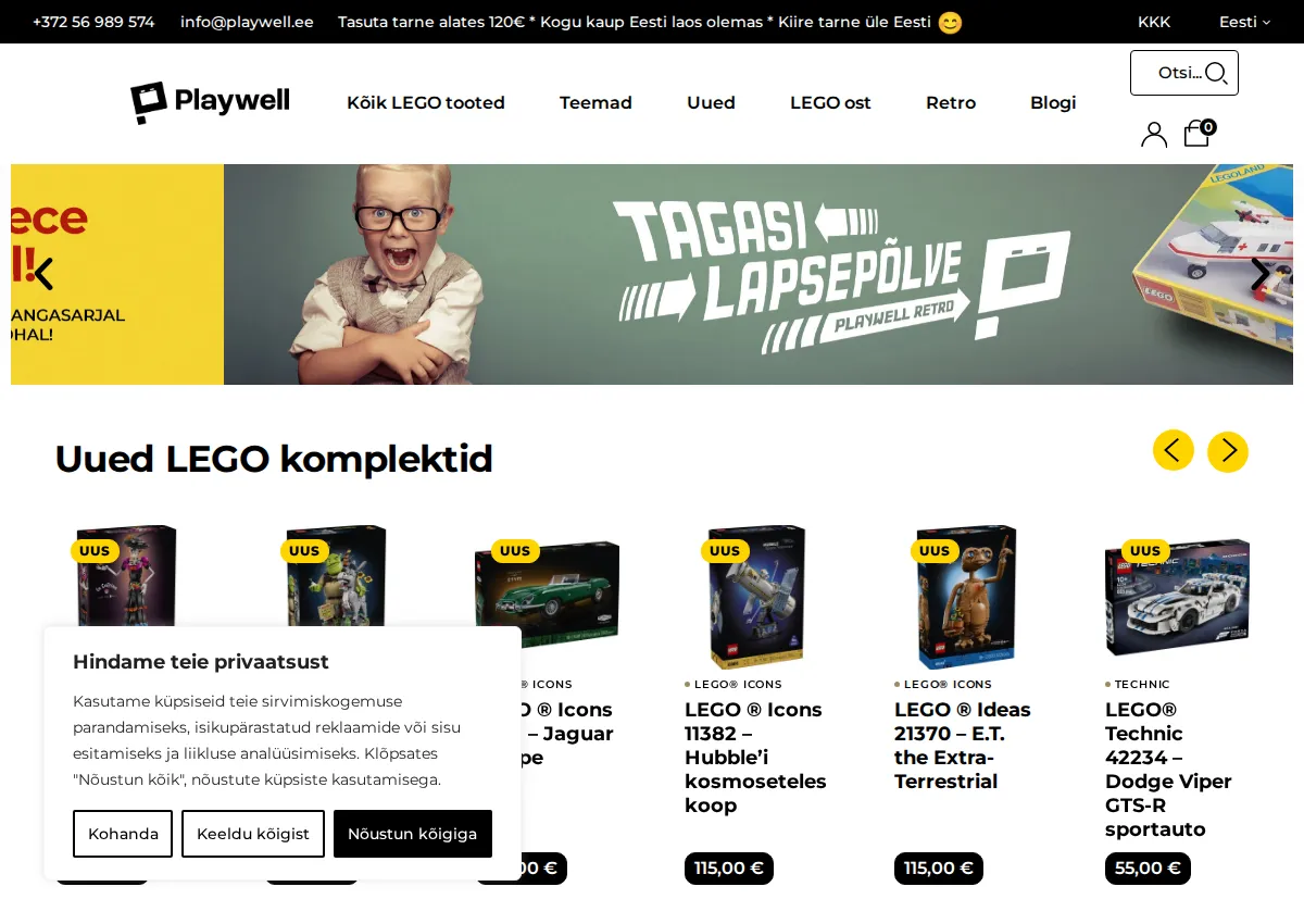 Store homepage