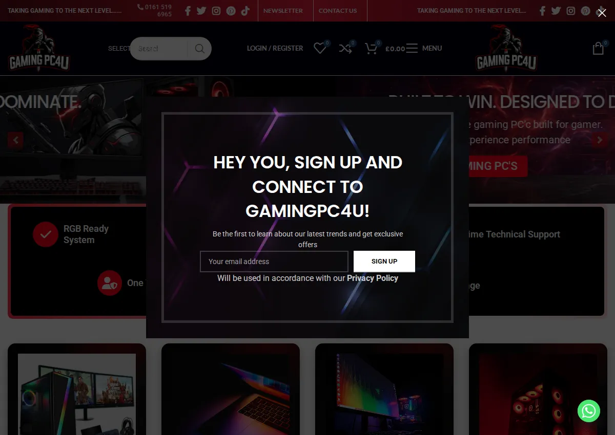 Store homepage