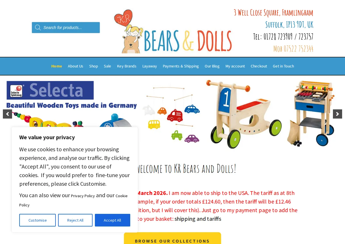 Store homepage