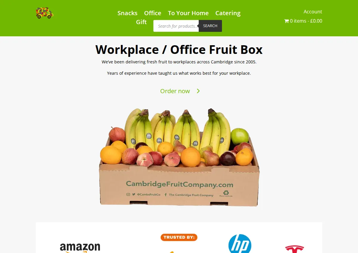 Store homepage