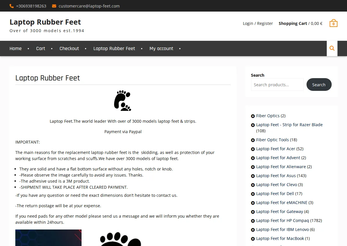 Store homepage