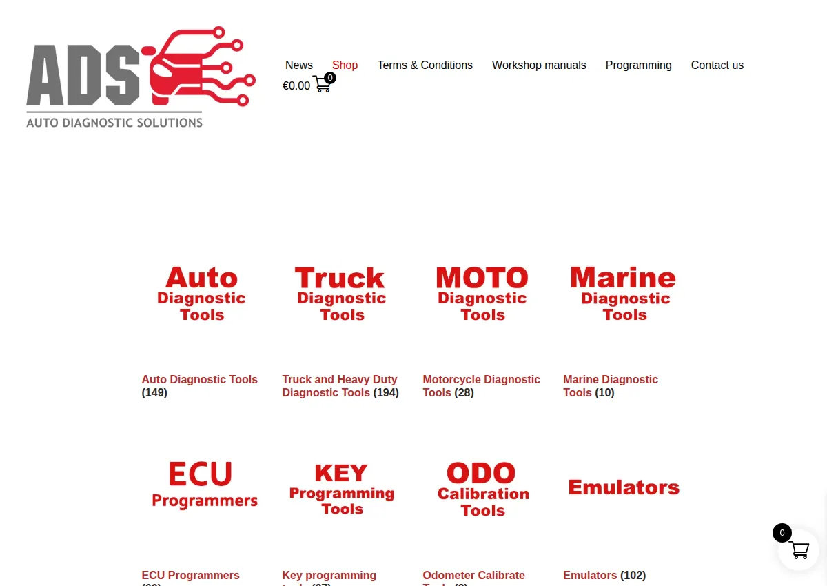 Store homepage