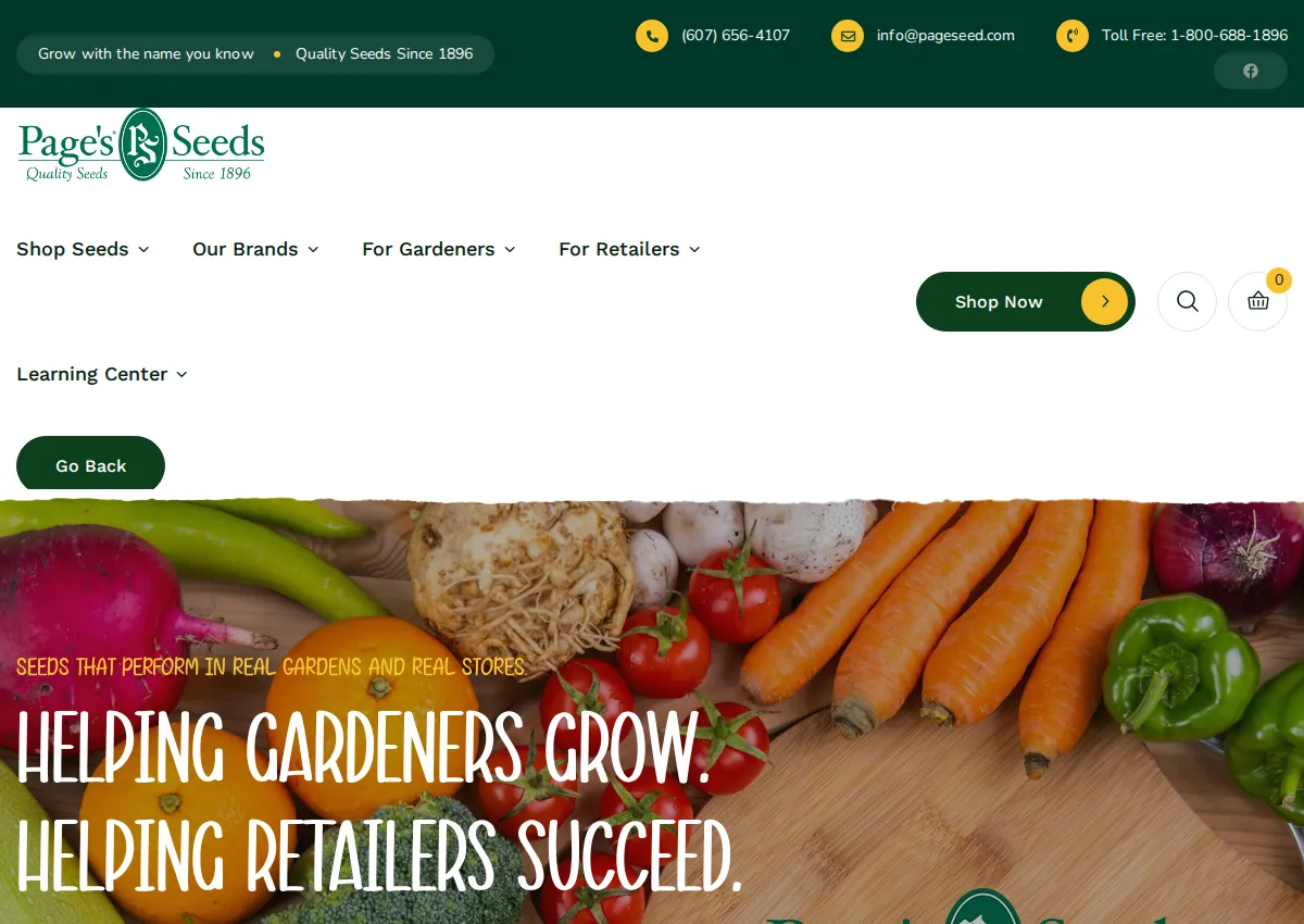 Store homepage