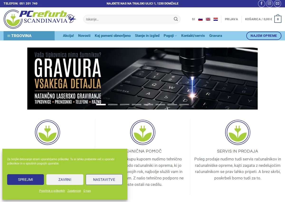 Store homepage