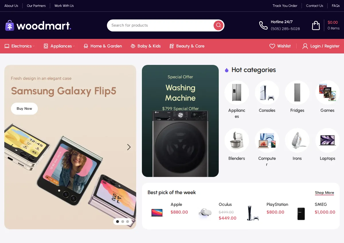 Store homepage