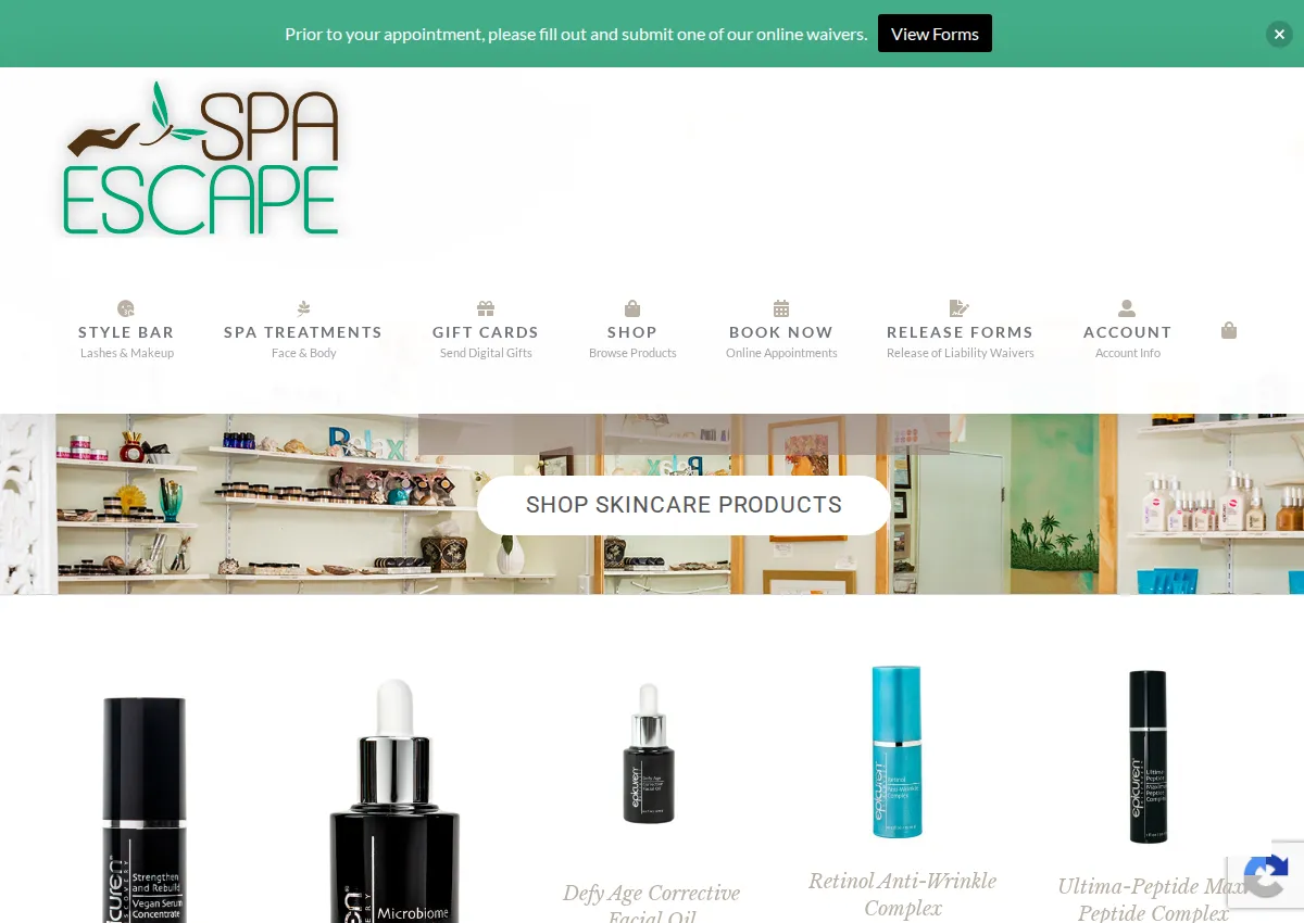 Store homepage