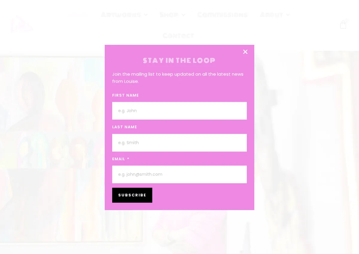 Store homepage