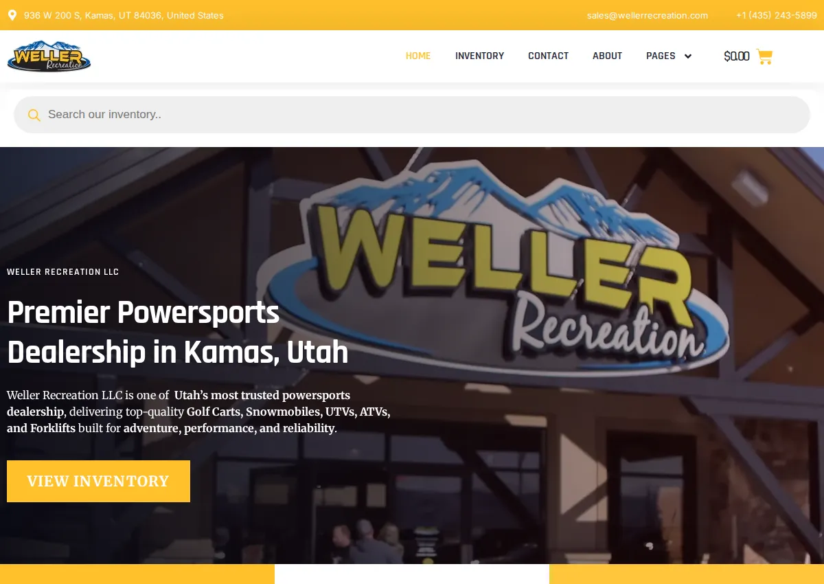 Store homepage