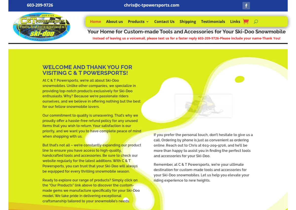 Store homepage