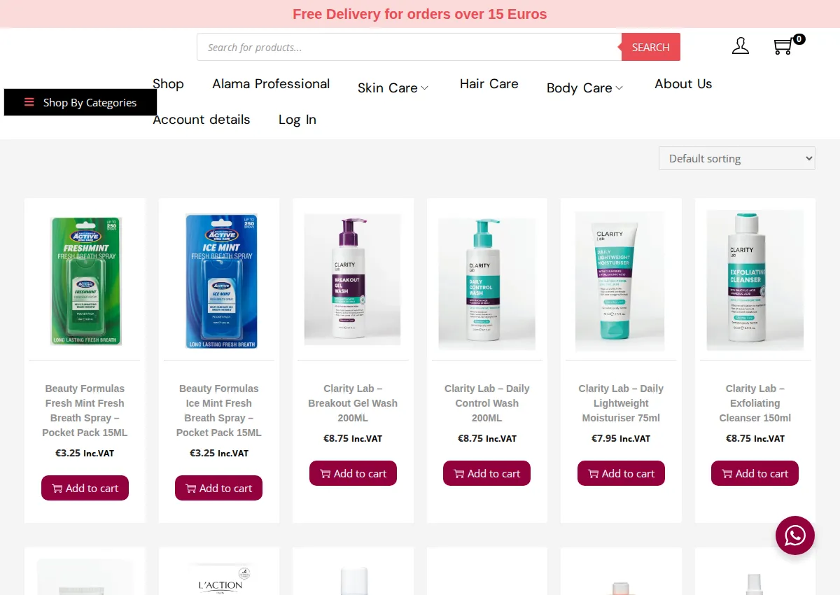 Store homepage