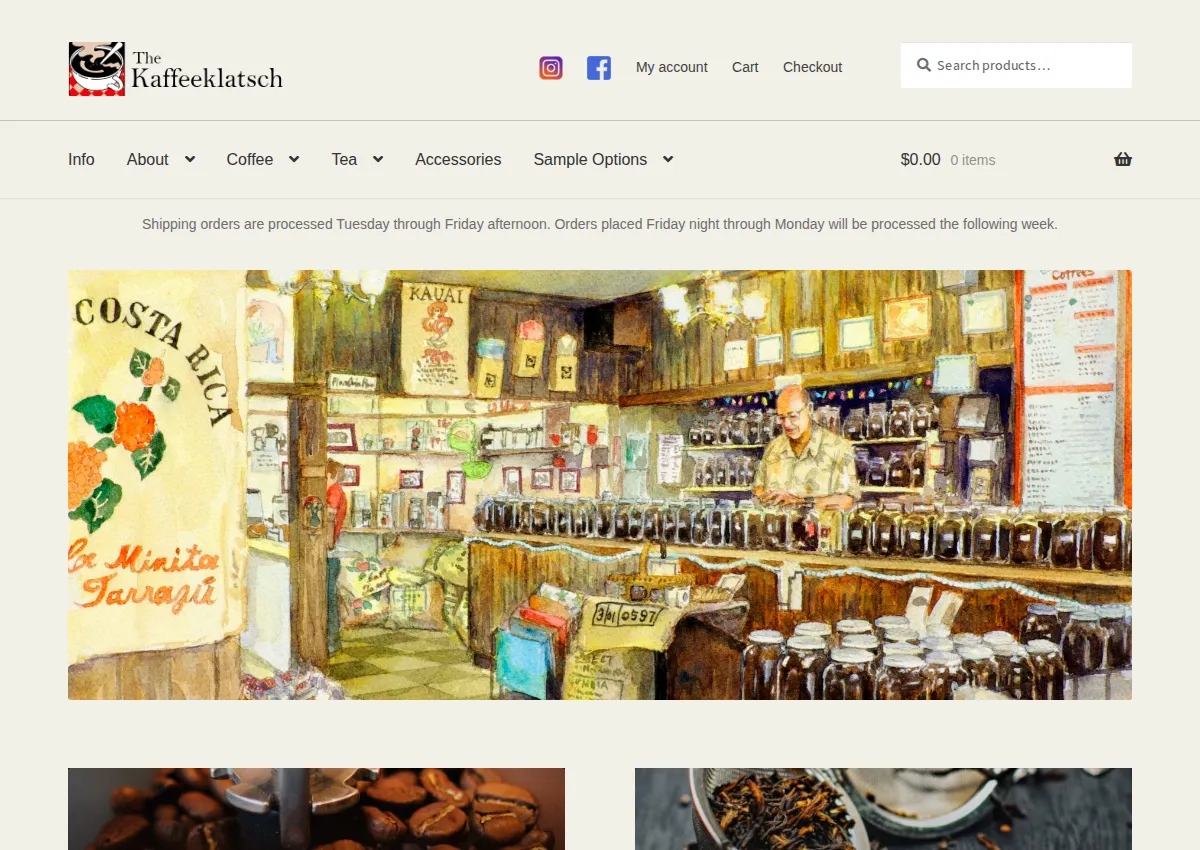 Store homepage