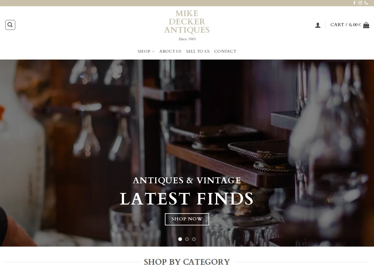 Store homepage