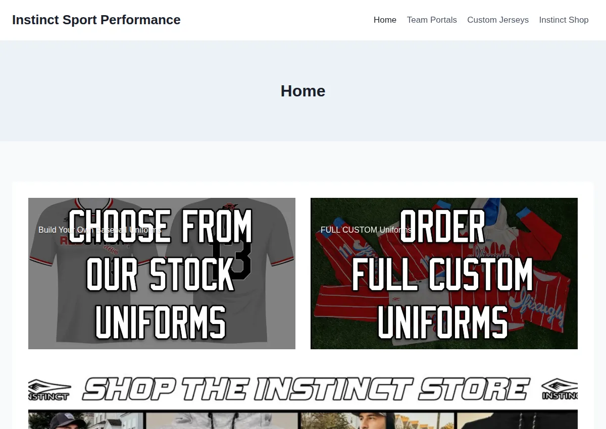 Store homepage