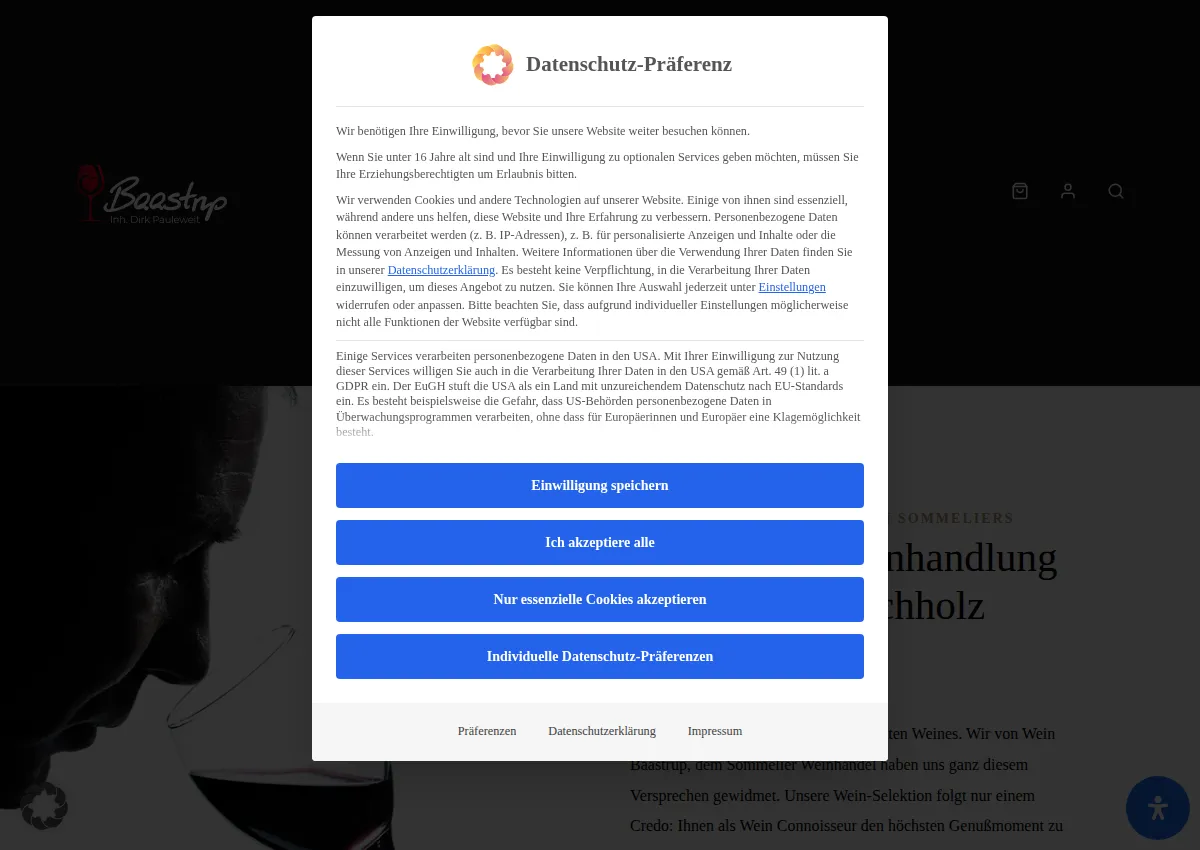 Store homepage