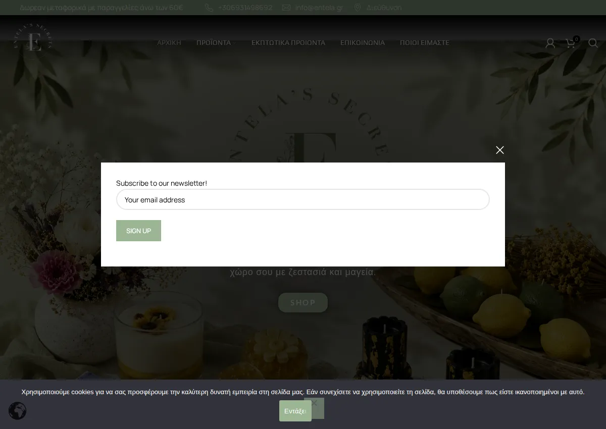Store homepage